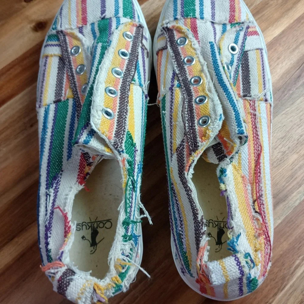 Corkys Babalu Slip On Canvas Shoes Sneaker Women's Size 10 Beach Vacation Resort